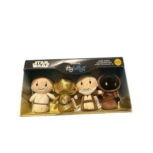 Hallmark Itty Bittys Star Wars Collector Set Luke C-3PO Jawa Obi-Wan 4.5” Plush